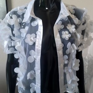 SHEER FLORAL COVER TOP